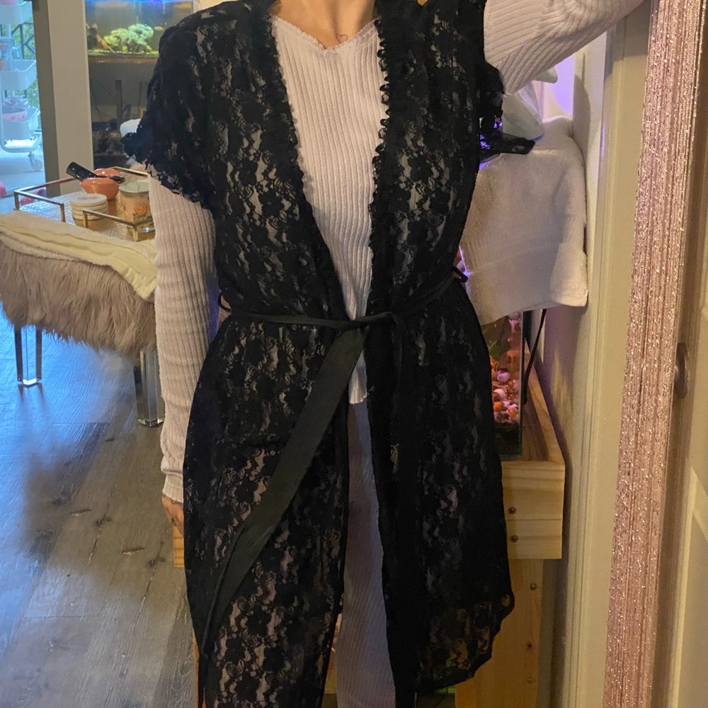 black lace robe